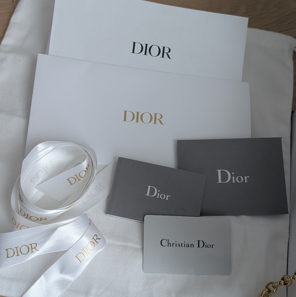Dior Caro Small Black and Gold Quilted Chain Bag - Picture 12 of 12